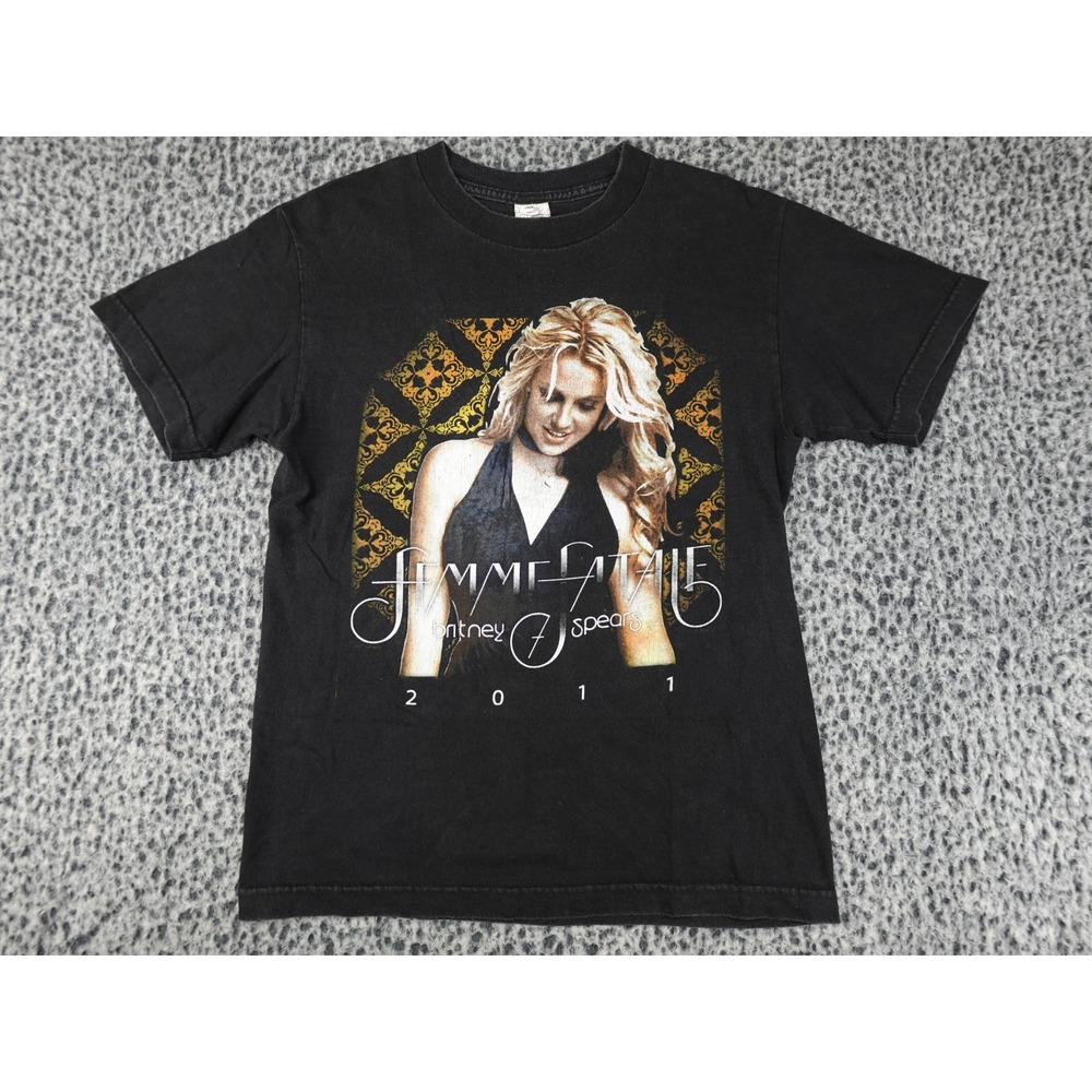 Britney Spears T-shirt Womens Small Black Femme Fatale 2011 Tour Nicki Minaj Tee